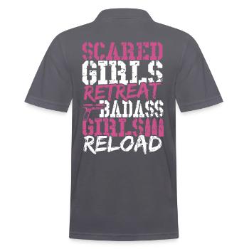 Scared Girls Retreat Badass Girls Reload 2nd - Men's Polo Shirt - charcoal grey - Back - Nico (186cm)