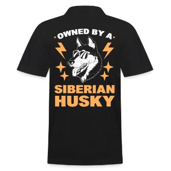 Owned By A Siberian Husky Siberian Sled Dog Owner - Men's Polo Shirt - black - Back - Kai (181cm)