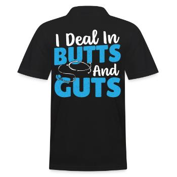 I Deal In Butts And Guts Gastroenterology - Men's Polo Shirt - black - Back - Kai (181cm)