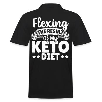 Flexing Das Ergebnis meiner Keto Diät Keto Diät - Männer Poloshirt - Schwarz - Hinten - Kai (181cm)