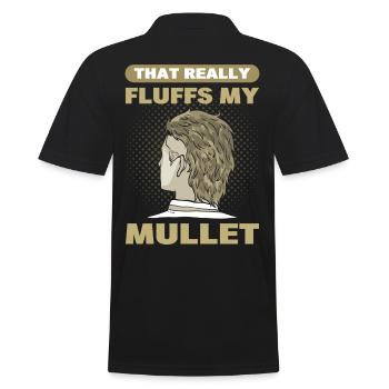 That Really Fluffs My Mullet - Men's Polo Shirt - black - Back - Kai (181cm)