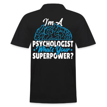 Je suis psychologue Quel est votre superpouvoir? - Polo Homme - noir - Dos - Kai (181cm)