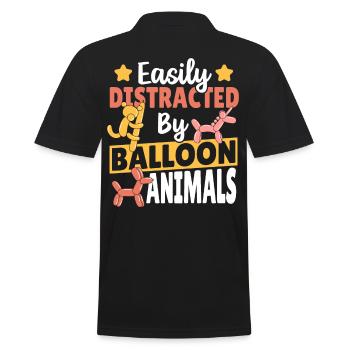 Leicht ablenkbar durch Ballontiere Ballon Twister - Männer Poloshirt - Schwarz - Hinten - Kai (181cm)