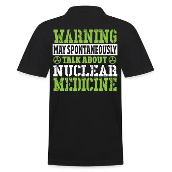 Warnung kann spontan über Nuklearmedizin sprechen - Männer Poloshirt - Schwarz - Hinten - Kai (181cm)