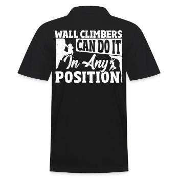 Wandkletterer können es in jeder Position tun - Männer Poloshirt - Schwarz - Hinten - Kai (181cm)