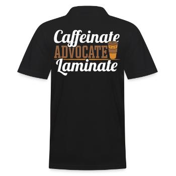 Caffeinate Advocate Laminat Sonderschullehrer SPED - Männer Poloshirt - Schwarz - Hinten - Kai (181cm)