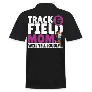 Track & Field Mom Will Yell Loudly Track and - Men's Polo Shirt - black - Back - Kai (181cm)