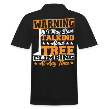 Tree Climber Warning I May Start Talking About - Men's Polo Shirt - black - Back - Kai (181cm)
