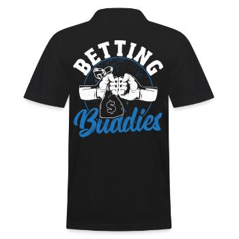 Betting Buddies Sportwetten Parlay Picks - Männer Poloshirt - Schwarz - Hinten - Kai (181cm)