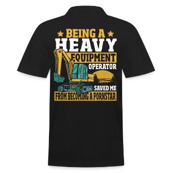 Heavy Equipment Operator Saved Me From Becoming A - Men's Polo Shirt - black - Back - Kai (181cm)