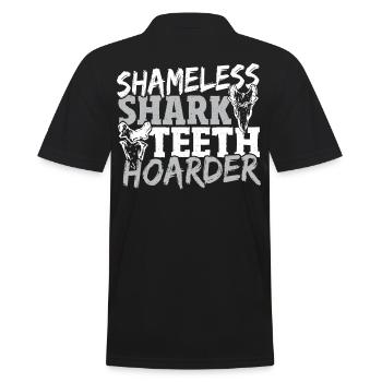 Shameless Shark Teeth Hoarder Shark Teeth - Men's Polo Shirt - black - Back - Kai (181cm)