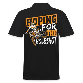 Hoffen auf den Holeshot Motocross Dirt Bike - Männer Poloshirt - Schwarz - Hinten - Kai (181cm)