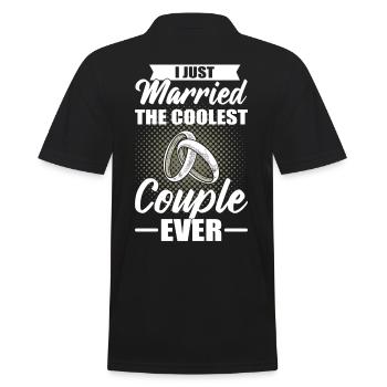 I Just Married The Coolest Couple Ever Wedding - Men's Polo Shirt - black - Back - Kai (181cm)