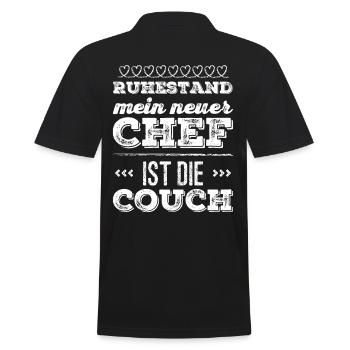 Rente Ruhestand Spruch zum Rentenbeginn Pension - Männer Poloshirt - Schwarz - Hinten - Kai (181cm)