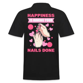 Glück ist, wenn man sich die Nägel machen lässt - Männer Poloshirt - Schwarz - Hinten - Kai (181cm)