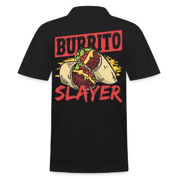 Burrito Slayer Burritos Taco Family - Men's Polo Shirt - black - Back - Kai (181cm)