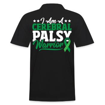 I Am A Cerebral Palsy Warrior Cerebral Palsy - Men's Polo Shirt - black - Back - Kai (181cm)