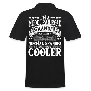 Ich bin ein Modelleisenbahn-Opa Eisenbahner - Männer Poloshirt - Schwarz - Hinten - Kai (181cm)