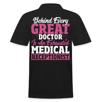 Behind Every Great Doctor Is Exhausted Medical - Men's Polo Shirt - black - Back - Kai (181cm)
