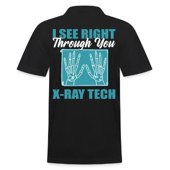 I See Right Through You X-ray Tech X-Ray Rad - Men's Polo Shirt - black - Back - Kai (181cm)