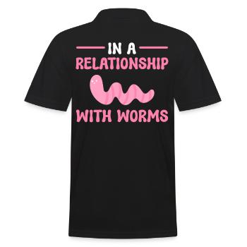 In A Relationship With Worms Worm Farming - Men's Polo Shirt - black - Back - Kai (181cm)