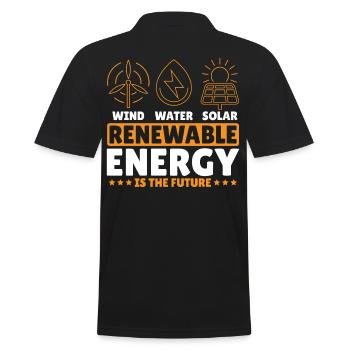 Wind Wasser Solar Erneuerbare Energie ist die - Männer Poloshirt - Schwarz - Hinten - Kai (181cm)