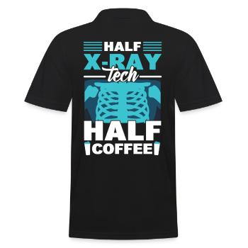 Half X-Ray Tech Half Coffee X-Ray Rad Technologist - Men's Polo Shirt - black - Back - Kai (181cm)