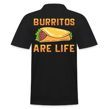 Burritos Are Life Burrito Taco - Men's Polo Shirt - black - Back - Kai (181cm)