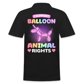 Ich unterstütze Ballon-Tierrechte Ballon-Twister - Männer Poloshirt - Schwarz - Hinten - Kai (181cm)