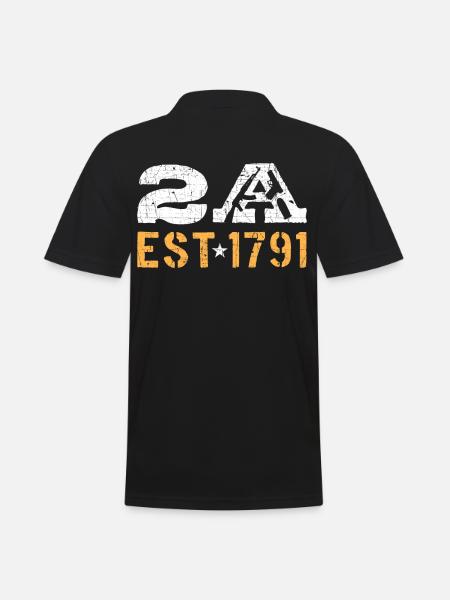 2A Est. 1791 2nd Amendment - Men's Polo Shirt - black