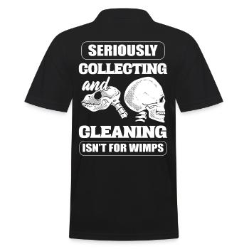 Seriously Collecting And Cleaning Isn't For Wimps - Men's Polo Shirt - black - Back - Kai (181cm)