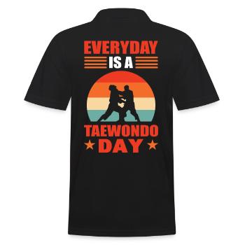 Everyday Is A Taekwondo Day Tae Kwon Do TKD - Men's Polo Shirt - black - Back - Kai (181cm)