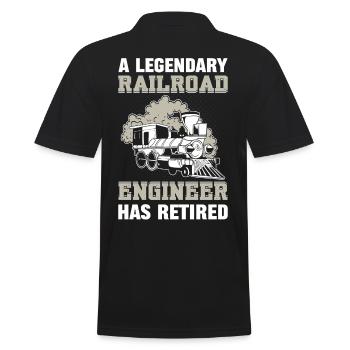 A Legendary Railroad Engineer Has Retired - Men's Polo Shirt - black - Back - Kai (181cm)