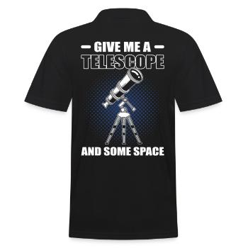 Donnez-moi un télescope et un voyage dans l’espace - Polo Homme - noir - Dos - Kai (181cm)