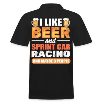 J’aime la bière et les courses de voitures de sprint et peut-être - Polo Homme - noir - Dos - Kai (181cm)