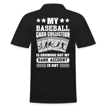 Meine Baseballkartensammlung wächst Kartensammler - Männer Poloshirt - Schwarz - Hinten - Kai (181cm)