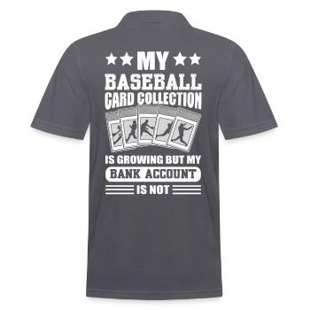 Meine Baseballkartensammlung wächst Kartensammler - Männer Poloshirt - Anthrazit - Hinten - Nico (186cm)