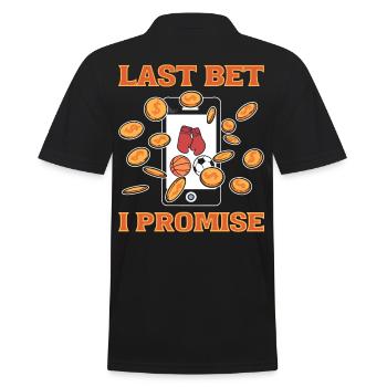 Letzte Wette ich verspreche Sportwetten Parlay - Männer Poloshirt - Schwarz - Hinten - Kai (181cm)