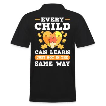 Chaque enfant peut apprendre un enseignant en éducation spécialisée - Polo Homme - noir - Dos - Kai (181cm)