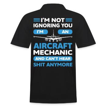 Ich ignoriere dich nicht, ich bin ein - Männer Poloshirt - Schwarz - Hinten - Kai (181cm)