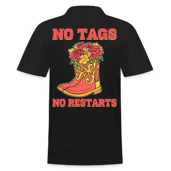 Keine Tags Keine Neustarts Line Dance Line Dancing - Männer Poloshirt - Schwarz - Hinten - Kai (181cm)