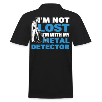 Ich bin nicht verloren, ich bin mit meinem - Männer Poloshirt - Schwarz - Hinten - Kai (181cm)