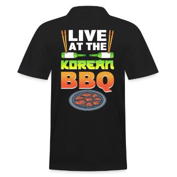 Live At The Korean BBQ!! Traditional Asian - Men's Polo Shirt - black - Back - Kai (181cm)