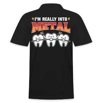 Ich bin wirklich in Metall Kieferorthopäden - Männer Poloshirt - Schwarz - Hinten - Kai (181cm)
