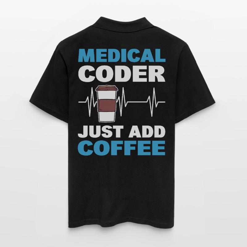Medical Coder Just Add Coffee Medical Code Men's Polo Shirt