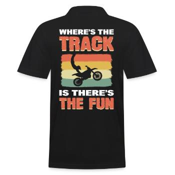 Wo die Strecke ist, da ist auch der Spaß - Männer Poloshirt - Schwarz - Hinten - Kai (181cm)