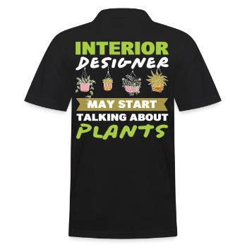 Innenarchitektin kann anfangen, über Pflanzen zu - Männer Poloshirt - Schwarz - Hinten - Kai (181cm)