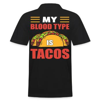 Taco Mexican Burrito Meine Blutgruppe sind Tacos - Männer Poloshirt - Schwarz - Hinten - Kai (181cm)