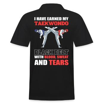 Taekwondo Martial Arts Ich habe meinen - Männer Poloshirt - Schwarz - Hinten - Kai (181cm)