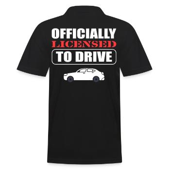 Officially Licensed To Drive New Driver License - Men's Polo Shirt - black - Back - Kai (181cm)